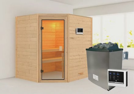 Karibu | Elea Sauna | Kachel 9 kW Externe Bediening