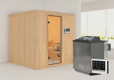 Karibu | Tromsö Sauna | Biokachel 9 kW Externe Bediening