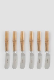 Zilver botermesje met bamboe handvat