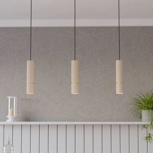 EGLO Hanglamp Caminia, zandkleurig, lengte 77 cm, staal, 3-lamps.