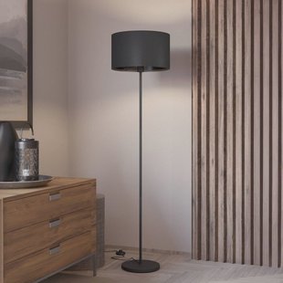 EGLO Maserlo vloerlamp, zwart, hoogte 151 cm, stof/staal