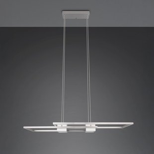 Trio Lighting Albany LED hanglamp, nikkel, 100 x 28 cm, aluminium, CCT dimbaar