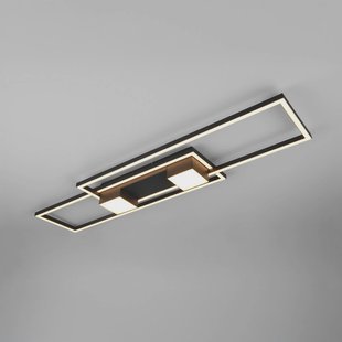 Trio Lighting Albany LED plafondlamp, zwart, 100 x 28 cm aluminium CCT dimbaar