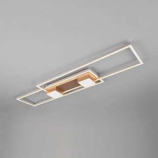 Trio Lighting Albany LED plafondlamp, bruin, 100 x 28 cm, aluminium, CCT dimbaar