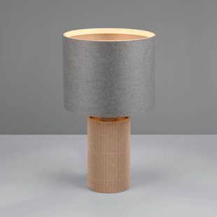 Trio Lighting Canio tafellamp, hoogte 29 cm, grijs/bruin, karton, 1 x E14