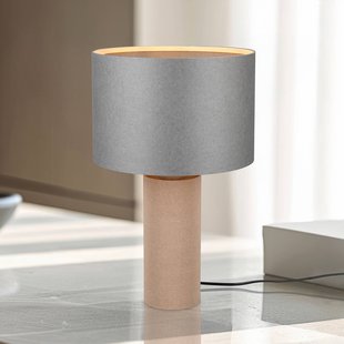 Trio Lighting Canio tafellamp, hoogte 48 cm, grijs/bruin, karton, 1 x E14