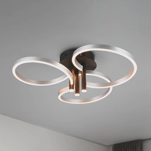 Trio Lighting LED plafondlamp Caruso, aluminium/zwart, Ø 66 cm, metaal CCT dimbaar