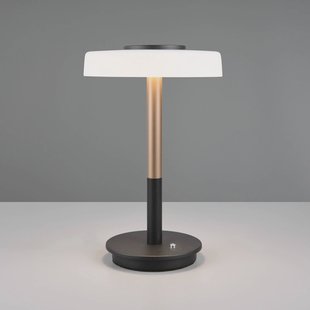 Trio Lighting LED tafellamp Celeste wit/bruin 35 cm glas/metaal Touchdim