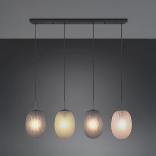 Trio Lighting Hanglamp Facette, meerkleurig, lengte 117 cm, 4-lamps, glas