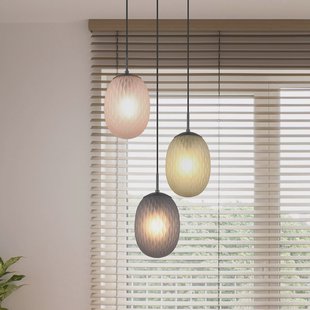 Trio Lighting Hanglamp Facette, meerkleurig, Ø 43 cm, 3-lamps, glas