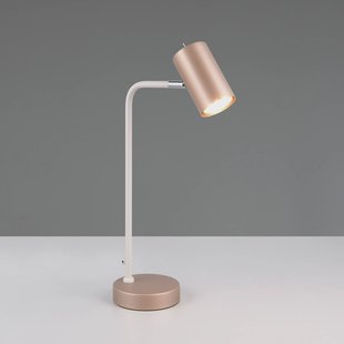 Trio Lighting Marley tafellamp, bruin/lichtgrijs, hoogte 45 cm, metaal