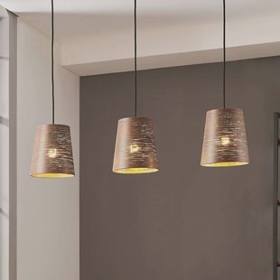 EGLO Segezia hanglamp, mokka/goudkleurig, lengte 88 cm, 3-lamps.