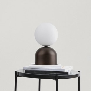 TK Lighting Tafellamp Miki, bruin, hoogte 21 cm, metaal/glas, G9