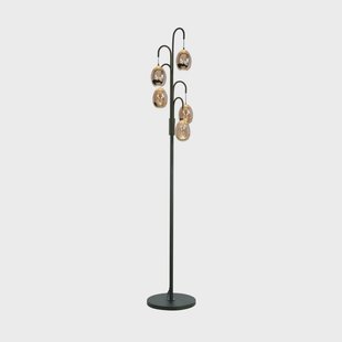 HighLight Vloerlamp Golden Egg zwart/amber 165 cm 5-lamps metaal/glas