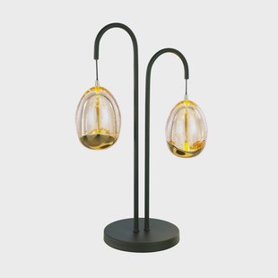 HighLight Golden Egg tafellamp zwart/oranje 45 cm 2-lamps metaal/glas