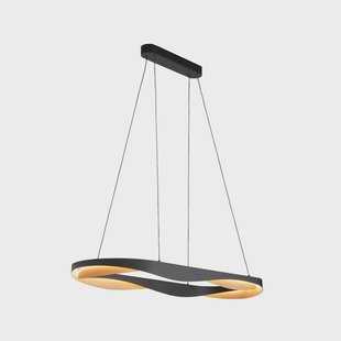 HighLight LED hanglamp Ascoli, 100 x 36 cm zwart/goud, metaal, dimbaar