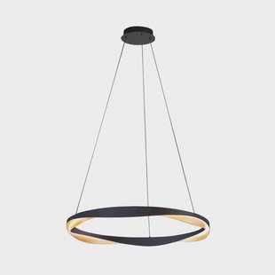 HighLight LED hanglamp Ascoli, Ø 85 cm, zwart/goud, metaal, dimbaar