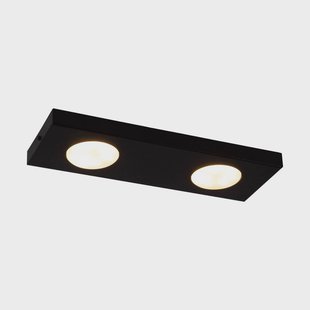 SIGMA Plafondlamp Hero, 12 x 35 cm, 2-lamps, zwart, metaal, GX53