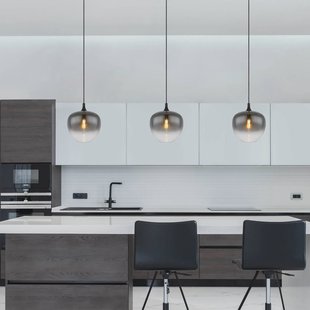 Globo Maxy hanglamp, Ø 29 cm, rookgrijs, glas