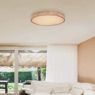 Globo Rainer LED plafondlamp, Ø 60 cm, houteffect, metaal, CCT