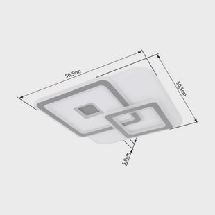 Globo LED plafondlamp Kique, app-bestuurbaar, wit, lengte 50 cm, CCT