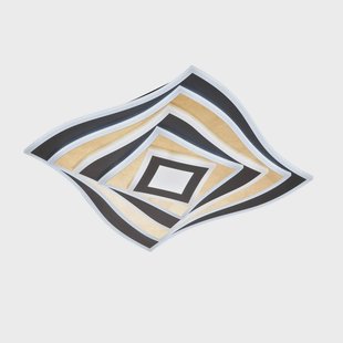 FISCHER & HONSEL Hero LED plafondlamp, zwart/goud blad, 50 x 50 cm, CCT RGB