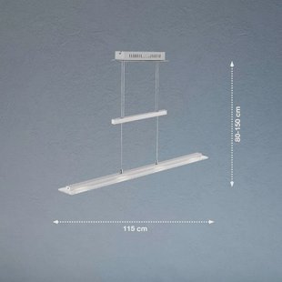 FISCHER & HONSEL LED hanglamp Tenso, nikkel, 115 cm, metaal, CCT, dimmer