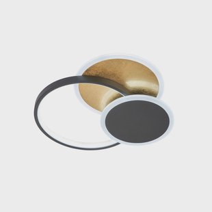 FISCHER & HONSEL Tomo LED plafondlamp, zwart/goud, 40 cm, metaal Afstandsbediening CCT