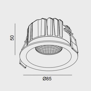 The Light Group SLC LED downlight OnePro Soft, wit, 4.000 K, aluminium