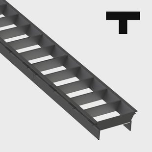 The Light Group SLC antiverblindingsrooster Klik T-voeg, zwart, kunststof