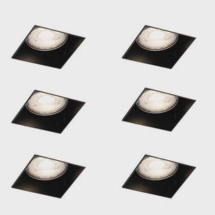QAZQA Set van 6 inbouwspots zwart GU10 50mm trimless - Oneon