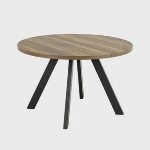 Rebellenclub Chaco Eetkamertafel - ø120 - Eiken Met Mat Zwarte Poten Rebellenclub Chaco Eetkamertafel - ø120 - Eiken Met Mat Zwarte Poten