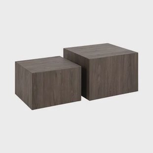 Rebellenclub Gubbio Salontafel - 58 x 58 cm - Bruin - Set Van 2 Rebellenclub Gubbio Salontafel - 58 x 58 cm - Bruin - Set Van 2
