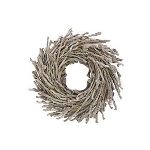 DBT Krans Half Botay Hout Grey wash-Grijs D 30 cm