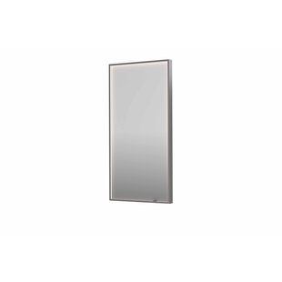 Spiegel INK SP19 40x4x80 cm incl. direct LED-Verlichting Rondom en Spiegelverwarming Geborsteld RVS