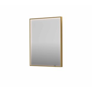 Spiegel INK SP19 60x4x80 cm incl. direct LED-Verlichting Rondom en Spiegelverwarming Geborsteld Mat Goud