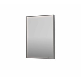 Spiegel INK SP19 60x4x80 cm incl. direct LED-Verlichting Rondom en Spiegelverwarming Geborsteld RVS