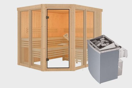 Karibu | Ainur 3 Sauna | Kachel 9 kW Geïntegreerde Bediening