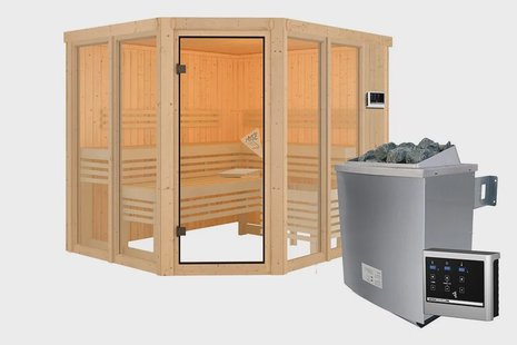 Karibu | Ainur 3 Sauna | Kachel 9 kW Externe Bediening