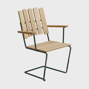 Grythyttan Stålmöbler A2 tuinstoel Geoliede sparrenhout-groen