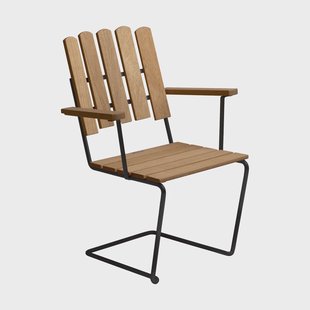 Grythyttan Stålmöbler A2 tuinstoel Geoliede eiken-zwart