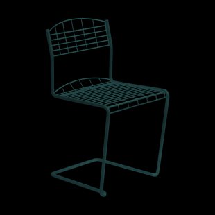 Grythyttan Stålmöbler High Tech stoel Blue green