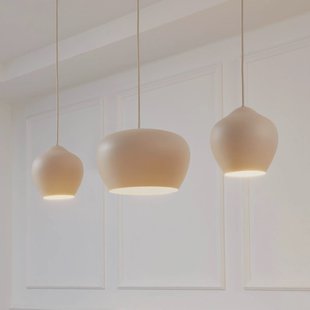 Lucande hanglamp Malisa, beige, 3-lamps, metaal, 90 cm