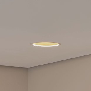 Bega LED plafondinbouwspot Studio Line, wit/messing, gegoten aluminium