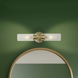 Searchlight Imperial wandlamp, messing, 2-lamps, staal, glas, IP44