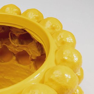 KARE decoratieve plantenbak Lemon Juice, hoogte 22 cm, Ø 34 cm, geel