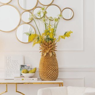 KARE decoratieve vaas Ananas, hoogte 50 cm, polyresin, handgemaakt