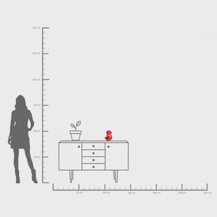 KARE Kandelaar Lips, hoogte 20 cm, polyresin, rood