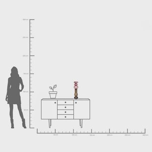 KARE Kandelaar Marvelous Duo, hoogte 49 cm, glas paars/grijs