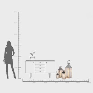 KARE Lantaarn Giardino zilver, set van 4, roestvrij staal, glas